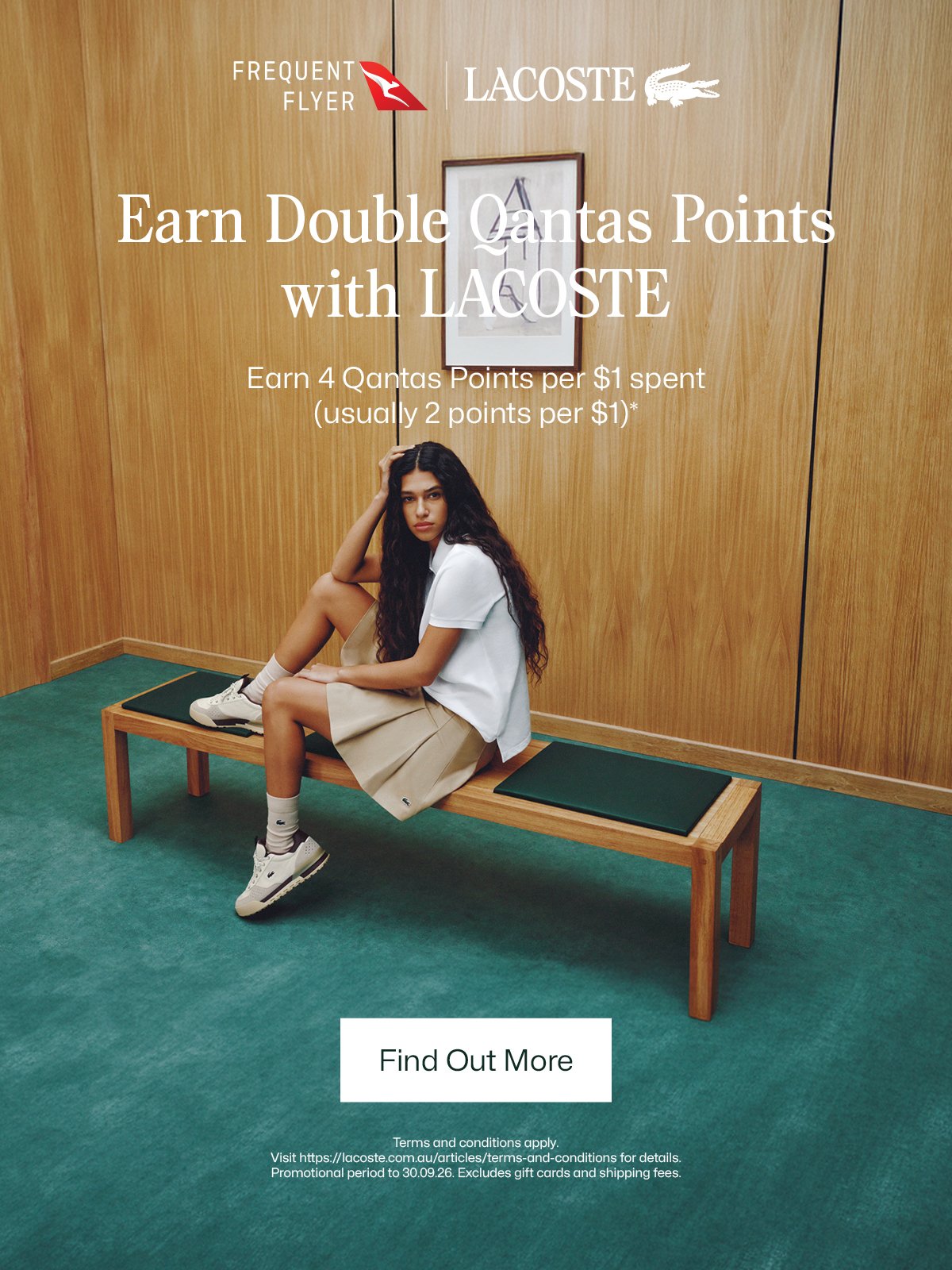 Lacoste x Qantas partnership Campaign image.