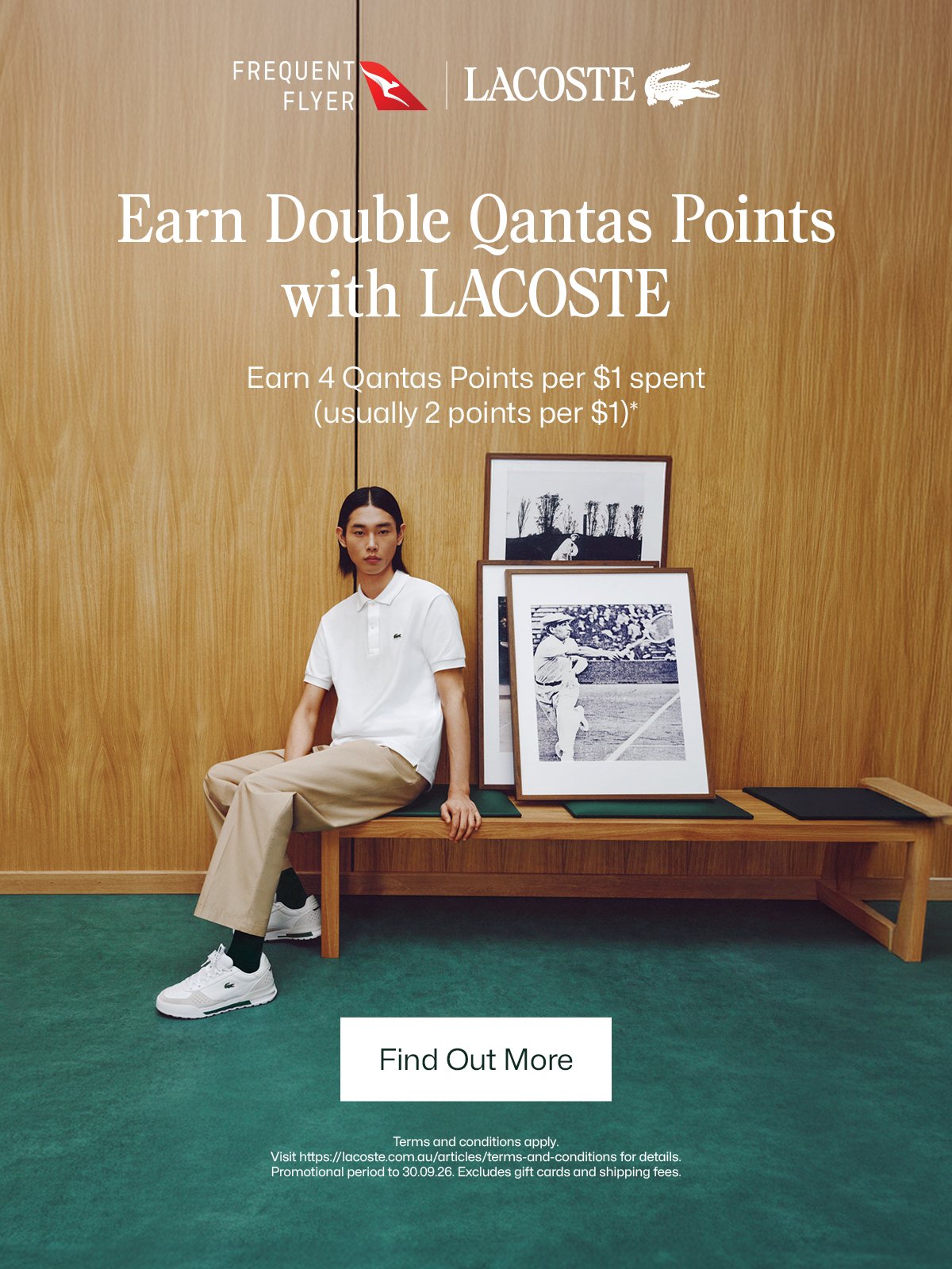 Lacoste x Qantas partnership Campaign image.