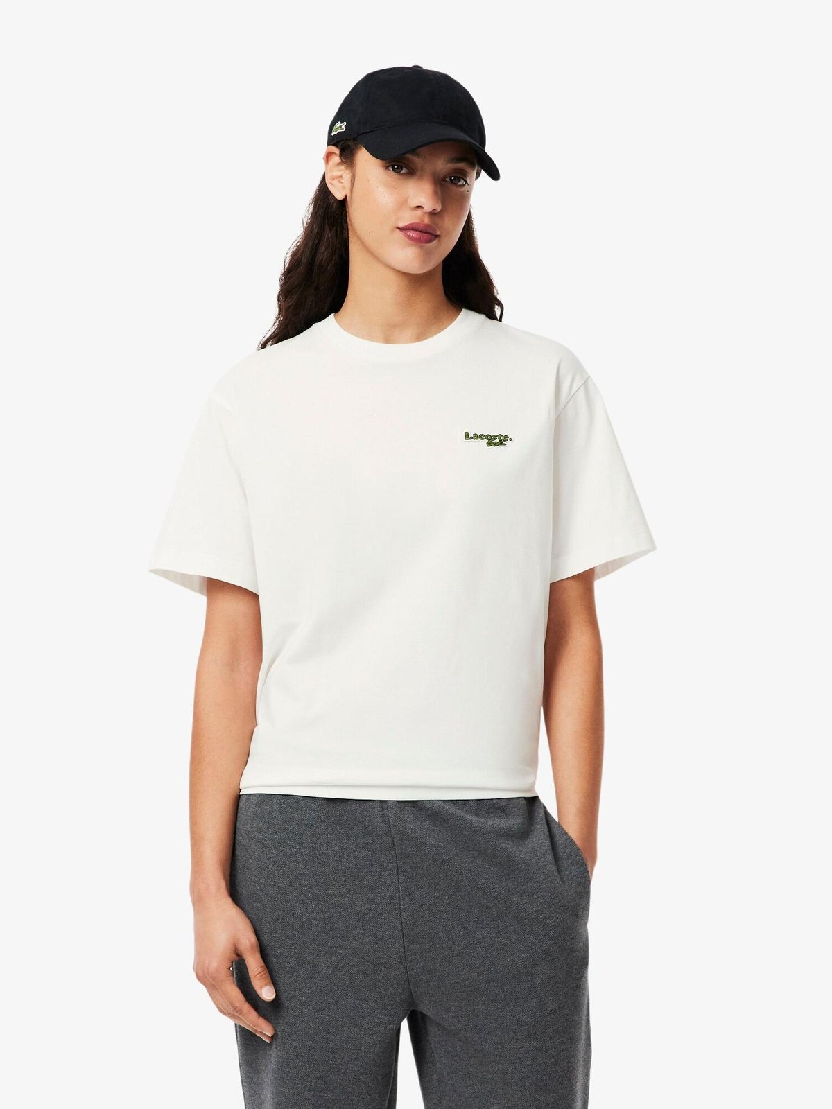 Oversized Short Cut Cotton Logo T-shirt Flour | Lacoste Australia