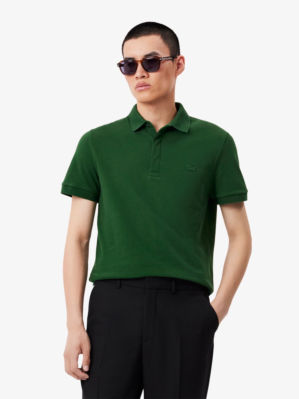 Lacoste Regular Fit Paris Stretch Piqué Polo Shirt Green | Lacoste