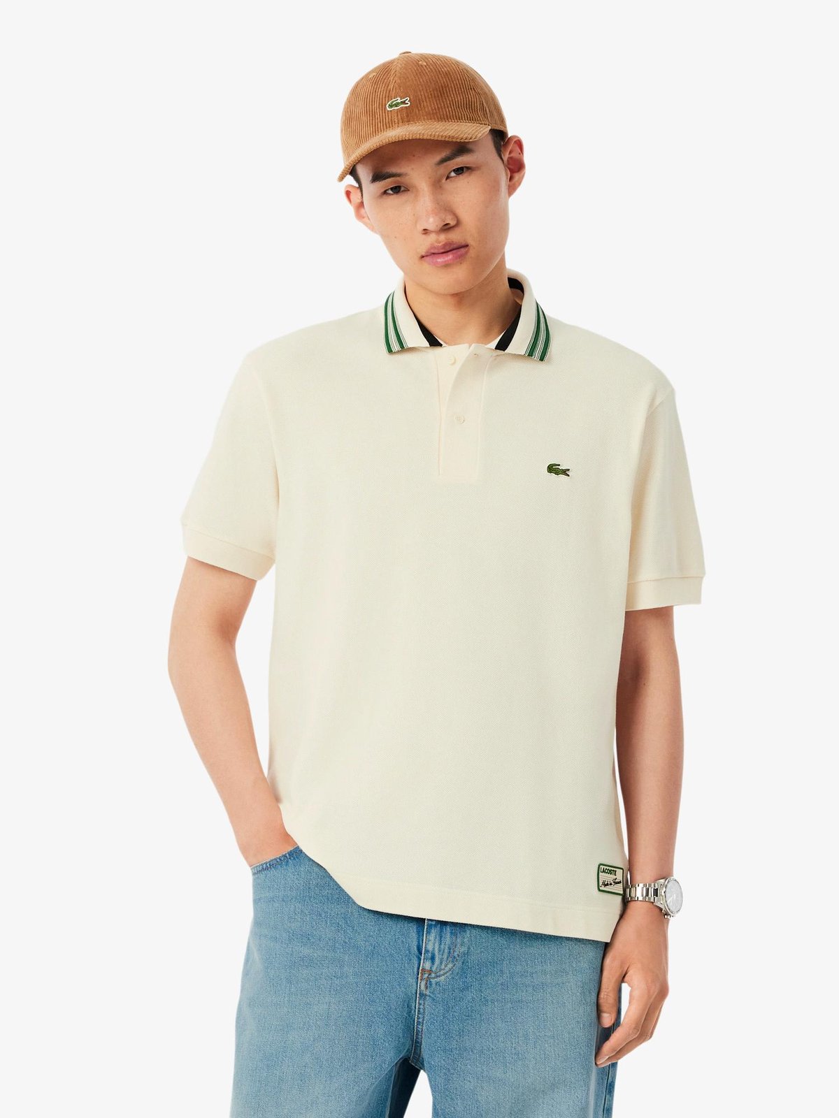 French Made Classic Fit Stripe Collar Polo Shirt Lapland | Lacoste