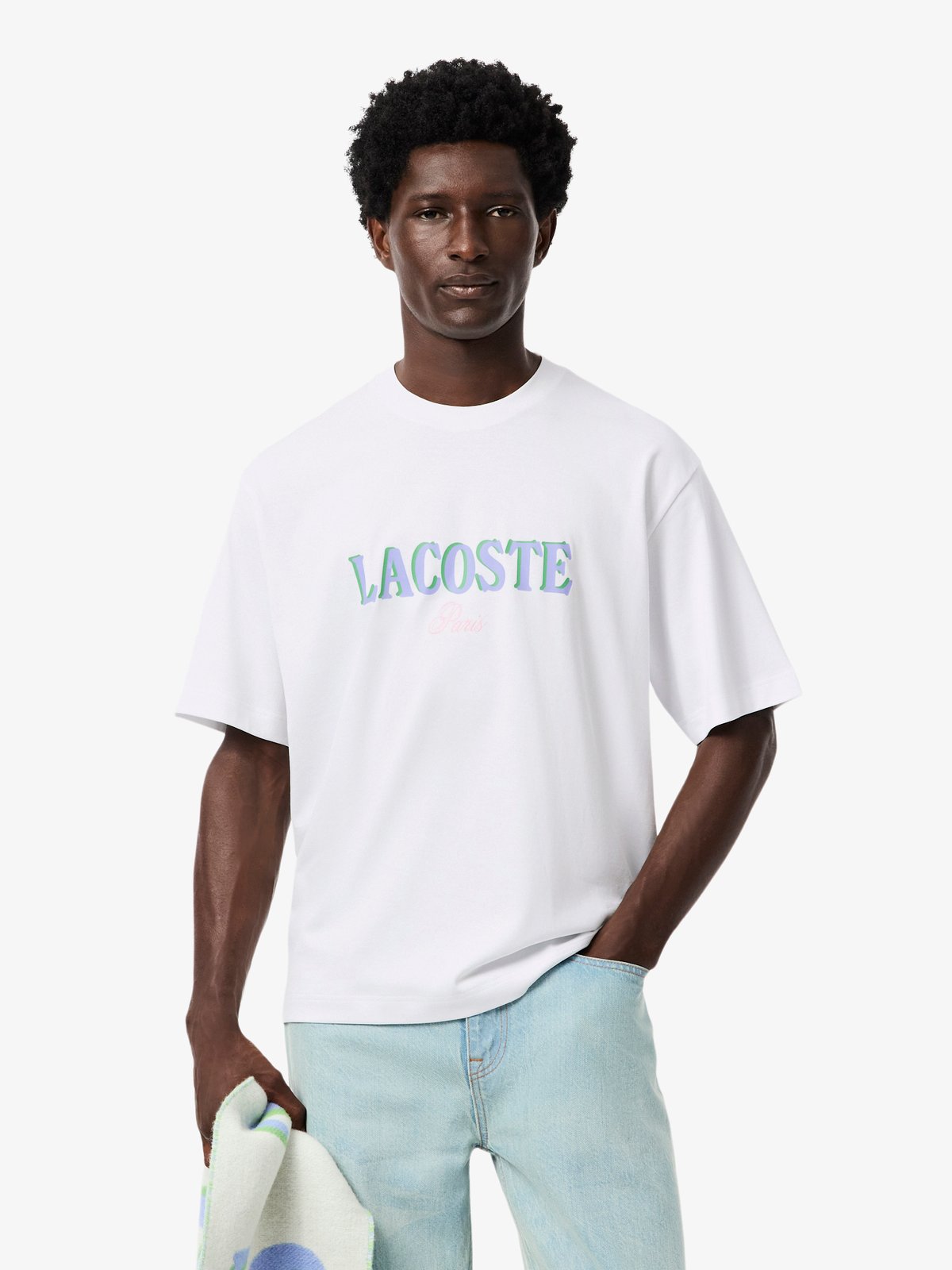 Loose fit Printed Jersey T-shirt White | Lacoste Australia