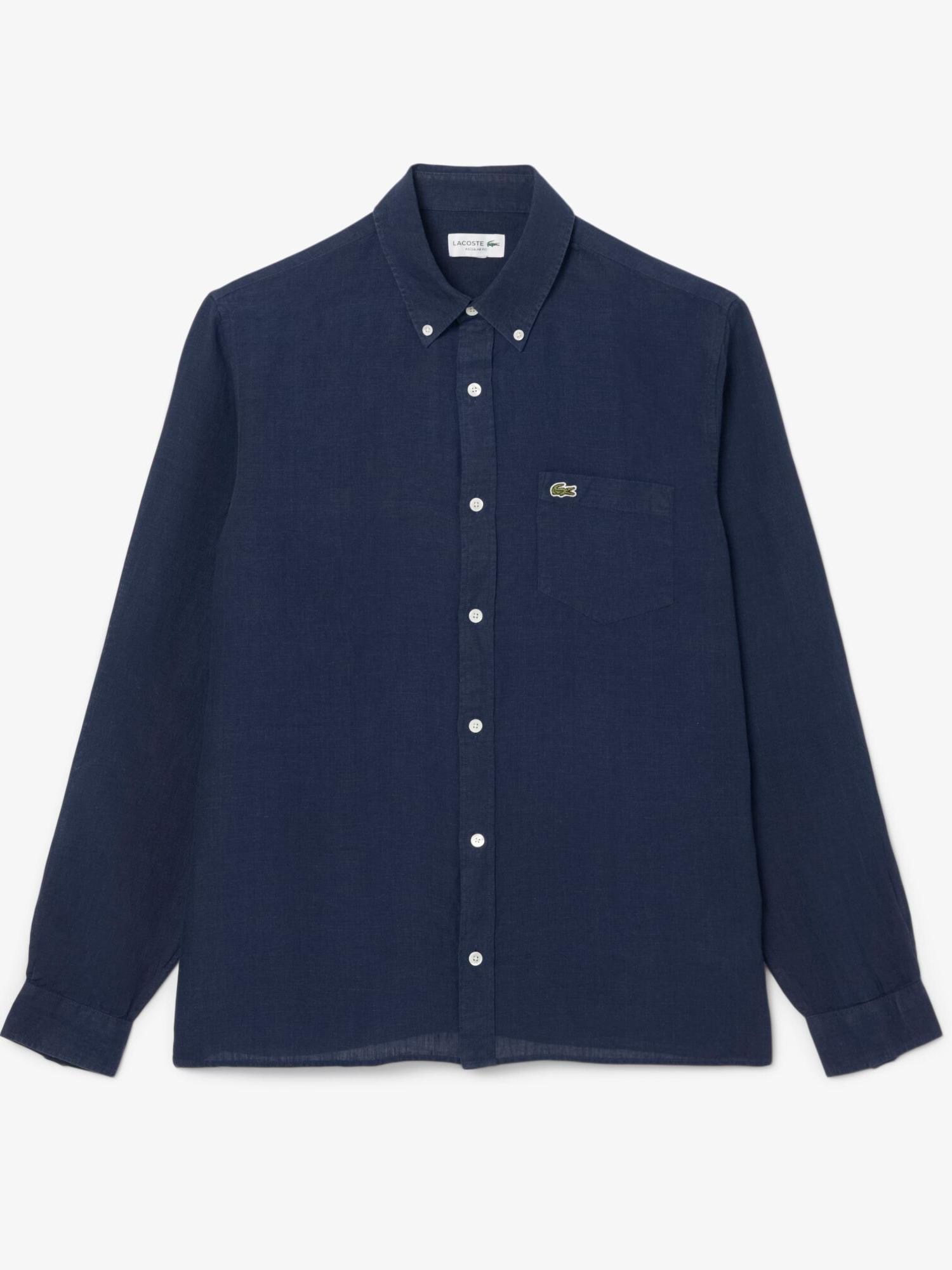 Lacoste Regular Fit Linen Shirt Navy Lacoste Australia Lacoste Regular Fit Linen Shirt Navy Lacoste Australia