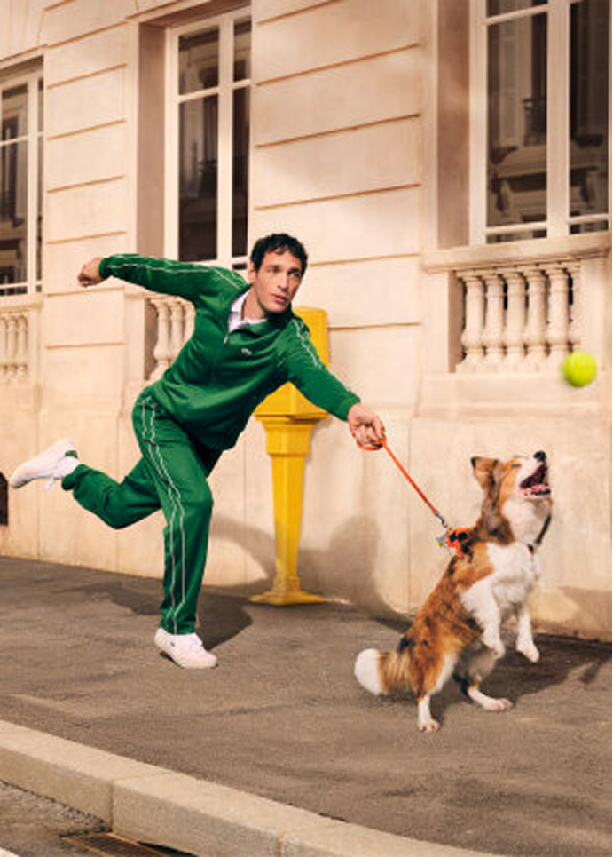 man in green lacoste