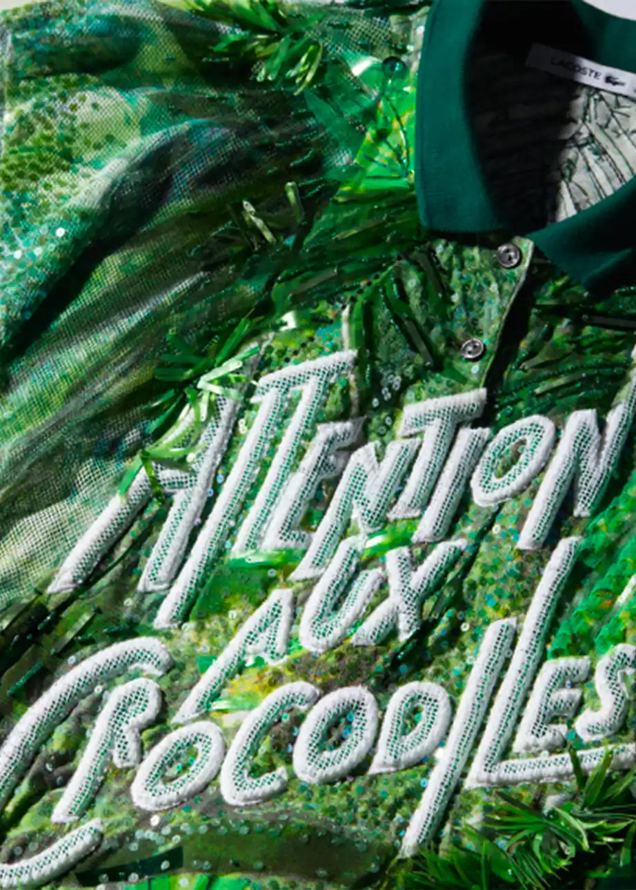 Lacoste X Lesage close up