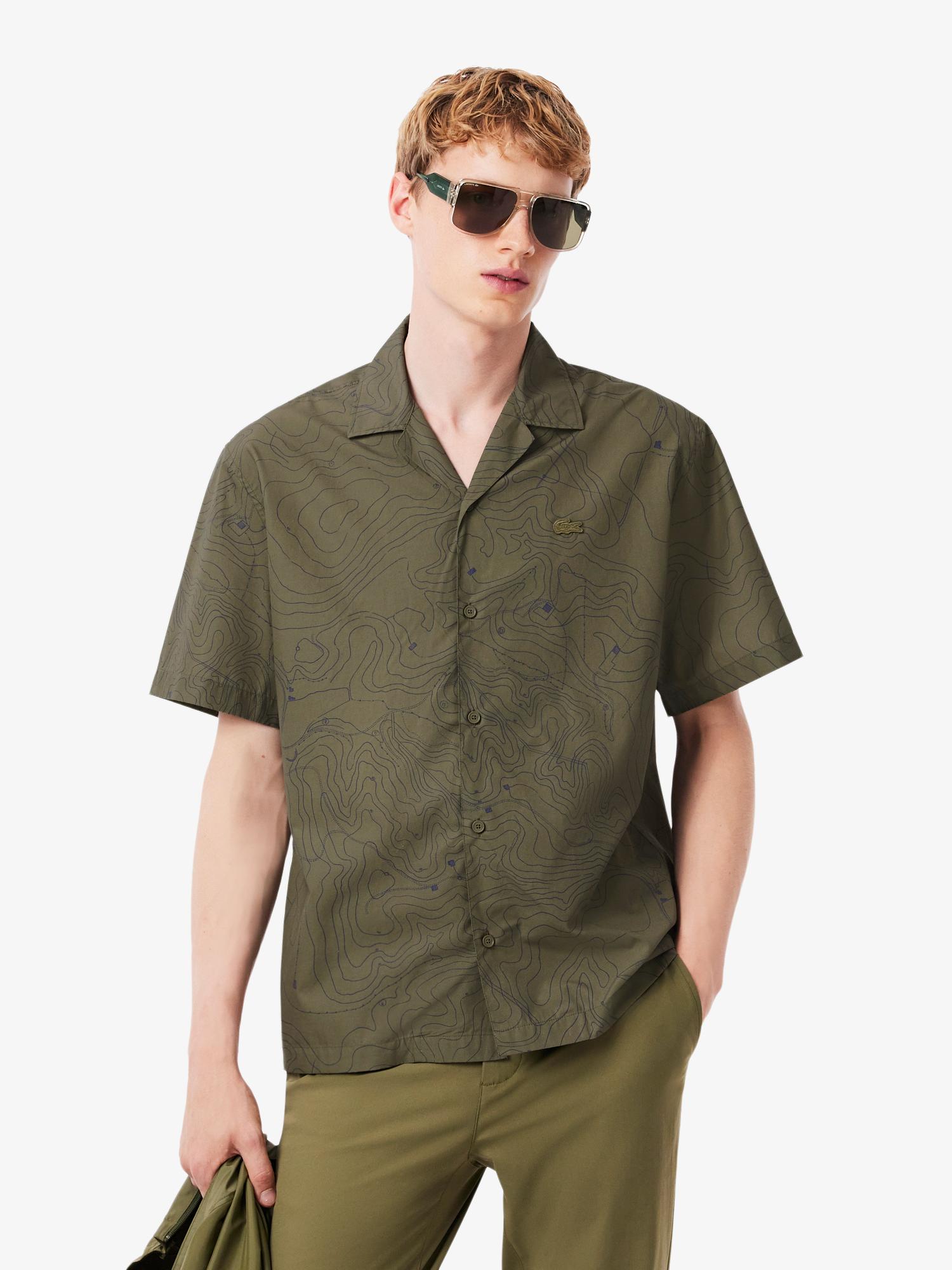 Relaxed Fit Short Sleeved Shirt Olive/France Blue | Lacoste Australia