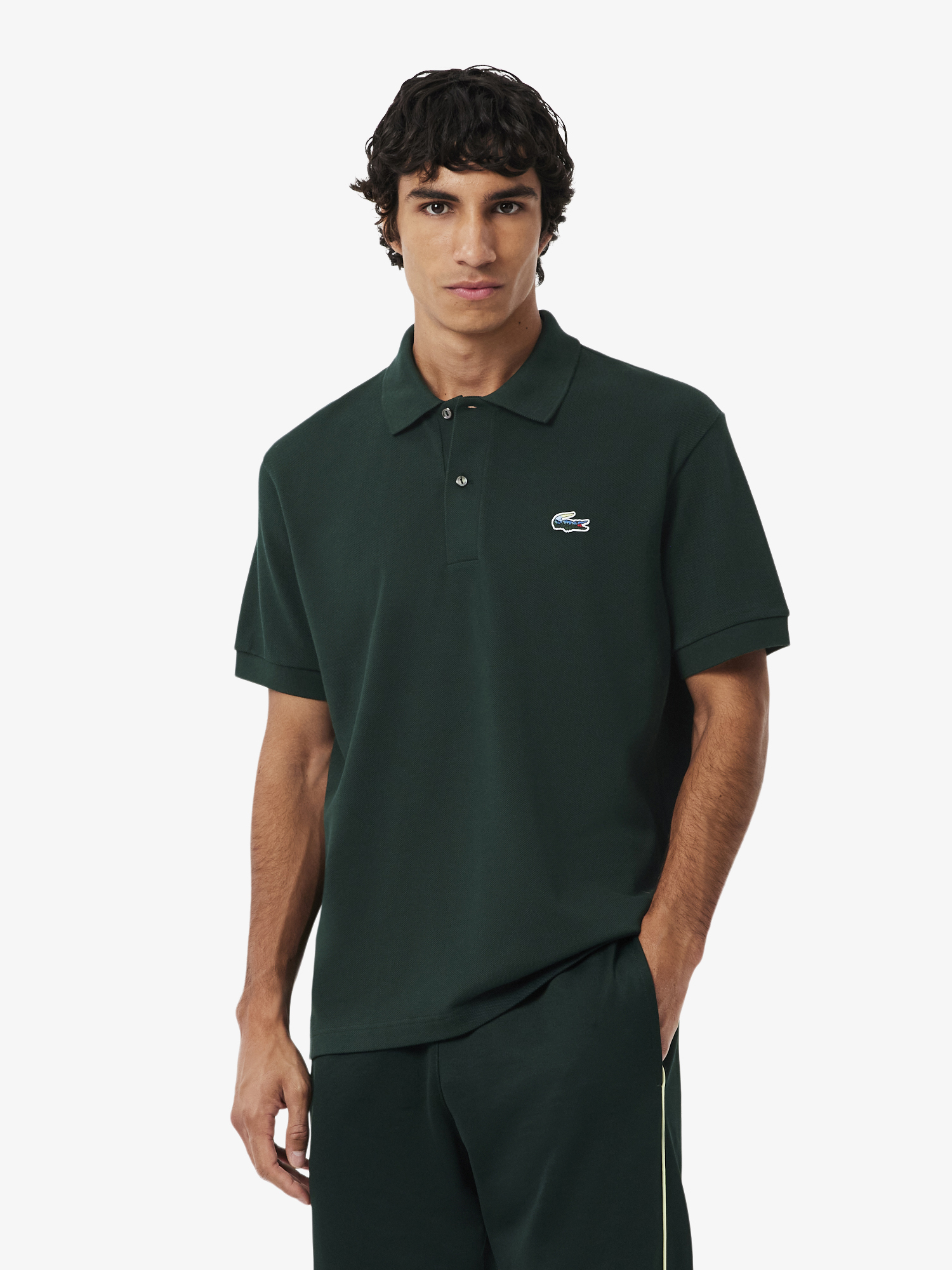 Classic Fit Landscape Crocodile Piqué Polo Shirt Sinople | Lacoste