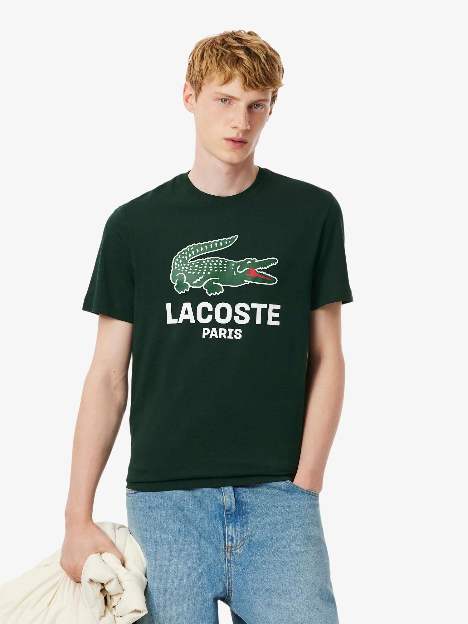 Printed Cotton T-shirt Sinople | Lacoste Australia