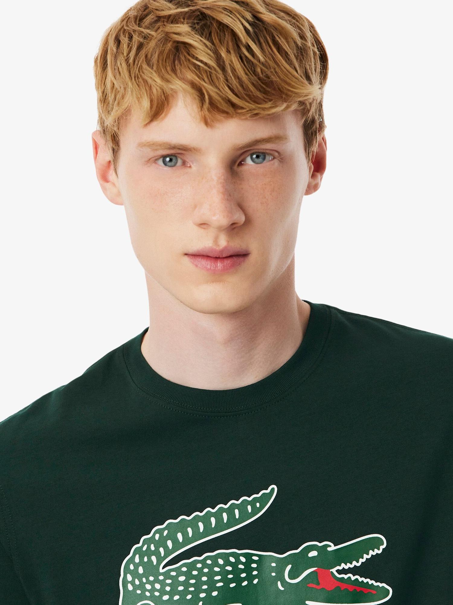 Printed Cotton T-shirt Sinople | Lacoste Australia
