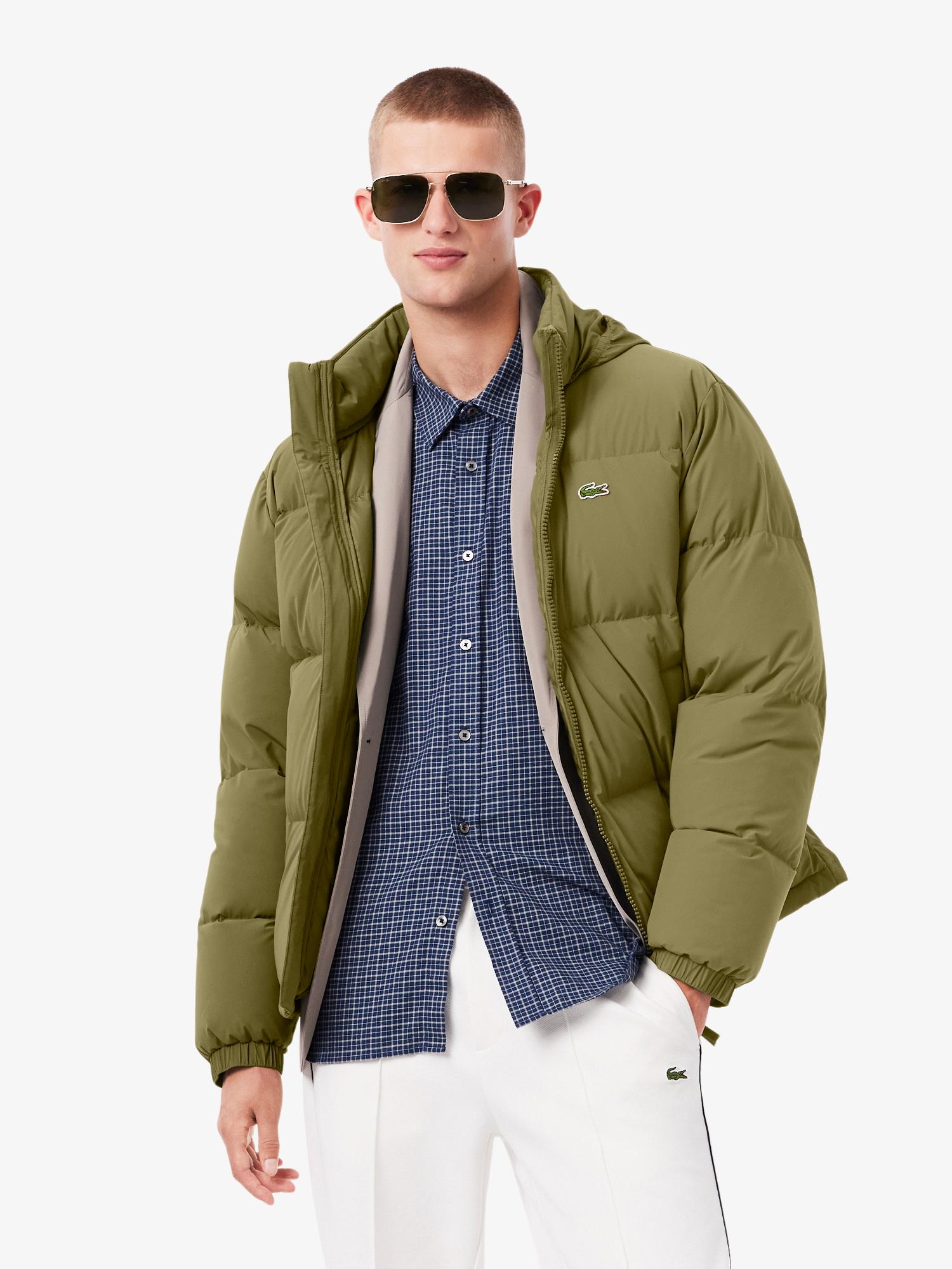 Water-Repellent Hooded Down Jacket Olive | Lacoste Australia