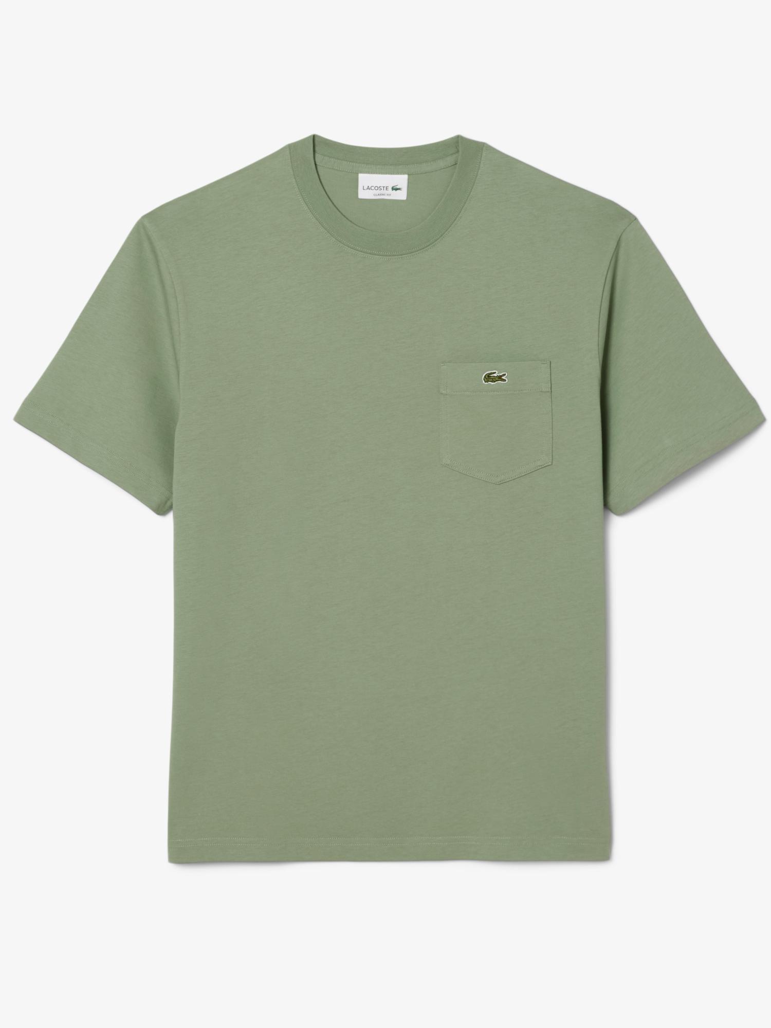 LACOSTE オリーブカラー Tシャツとショーツセット Lacoste Cotton T-shirt with Breast Pocket Thyme | Lacoste Australia