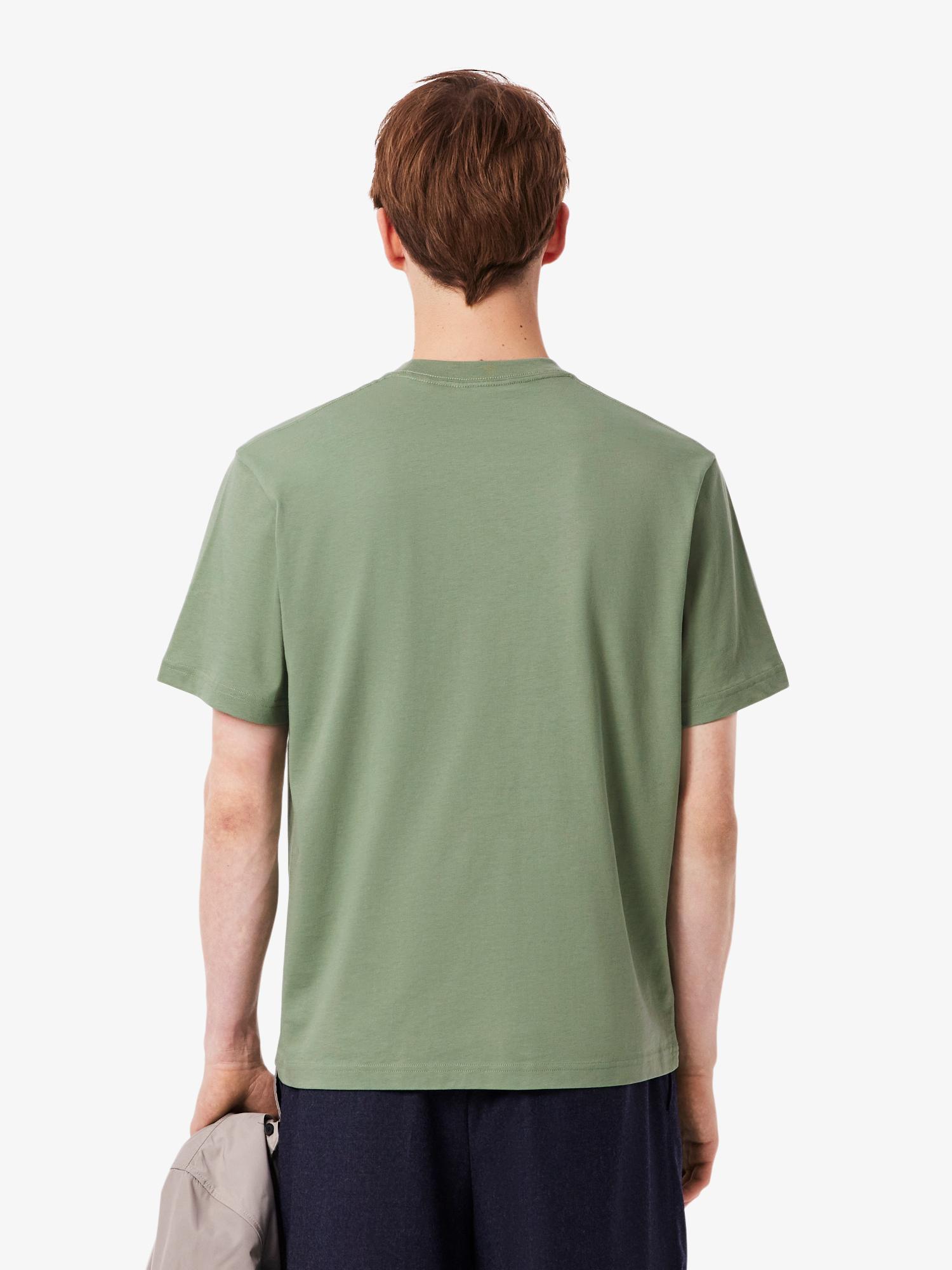 Lacoste Cotton T-shirt with Breast Pocket Thyme | Lacoste Australia