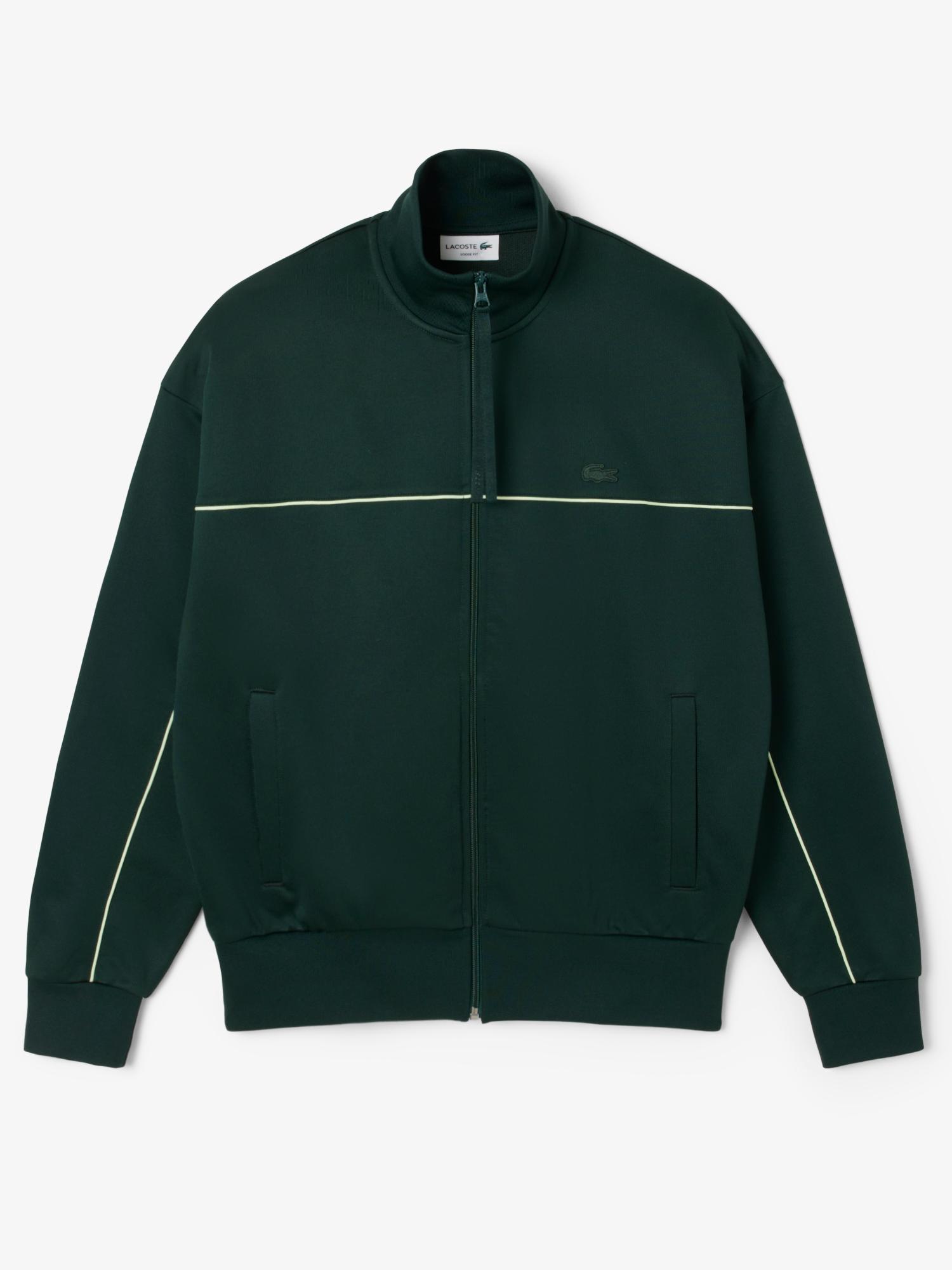 Satin Effect Zipped Fleece Sweatshirt Sinople | Lacoste Australia