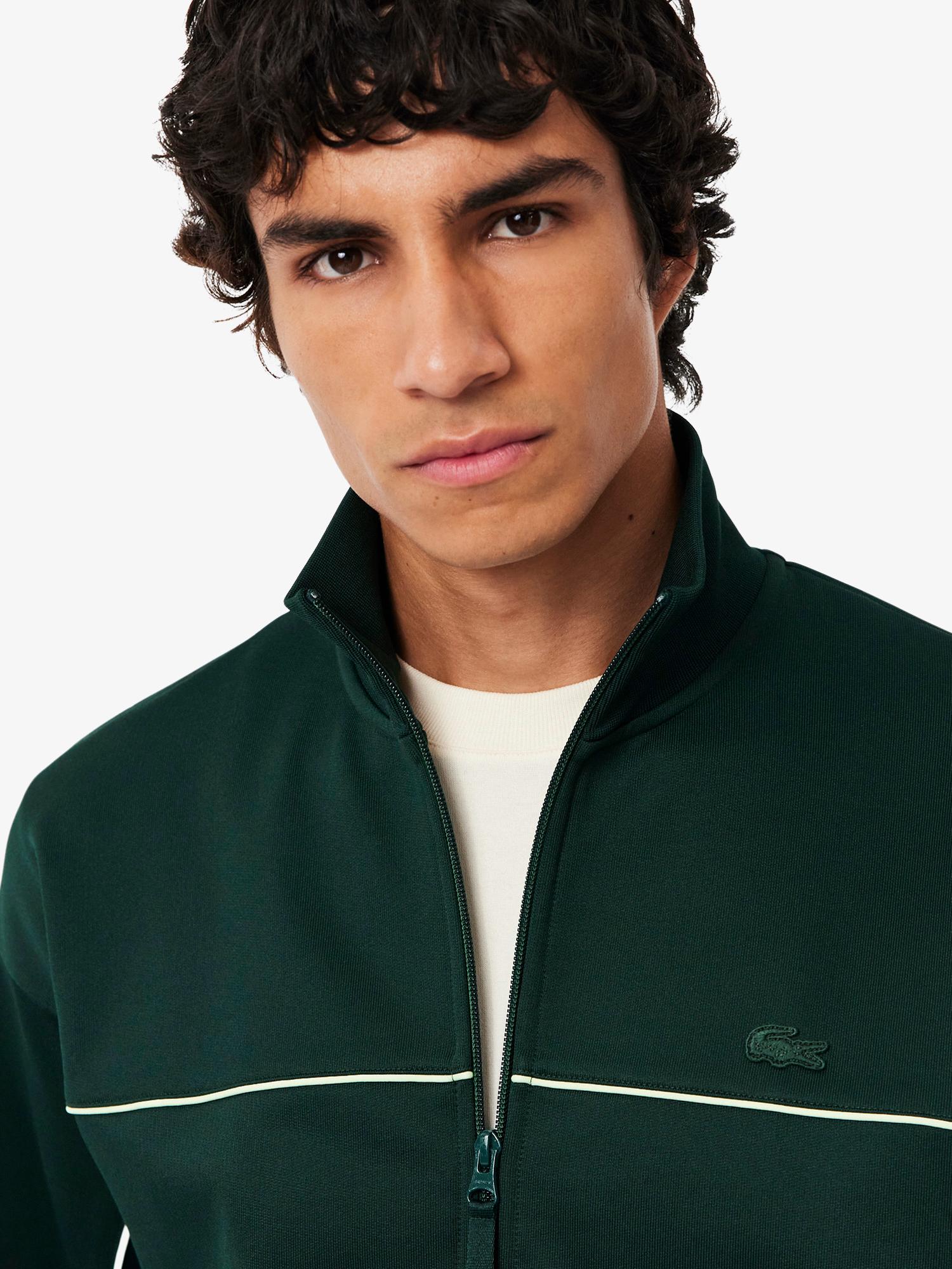 Satin Effect Zipped Fleece Sweatshirt Sinople | Lacoste Australia