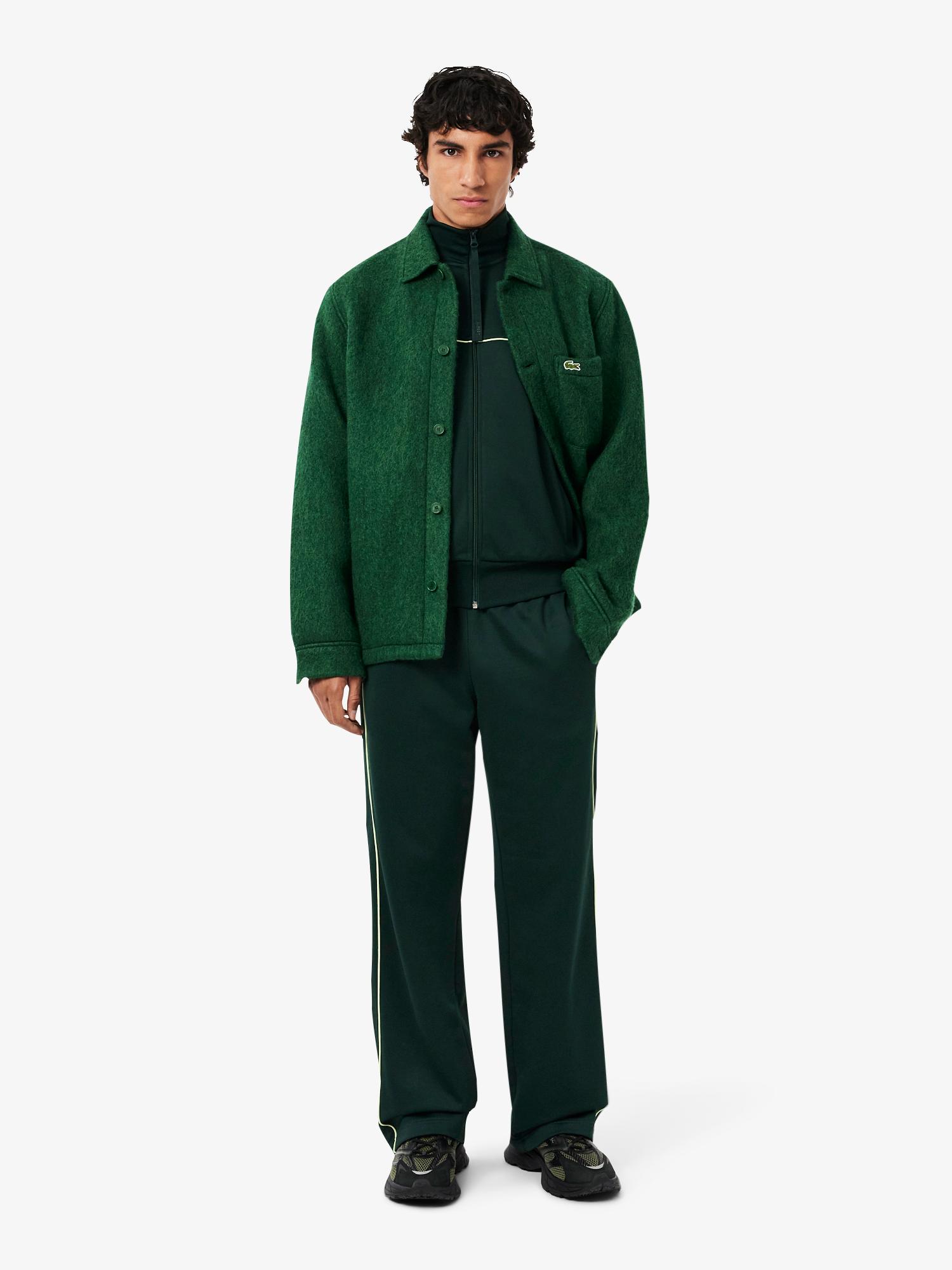 Satin Effect Zipped Fleece Sweatshirt Sinople | Lacoste Australia
