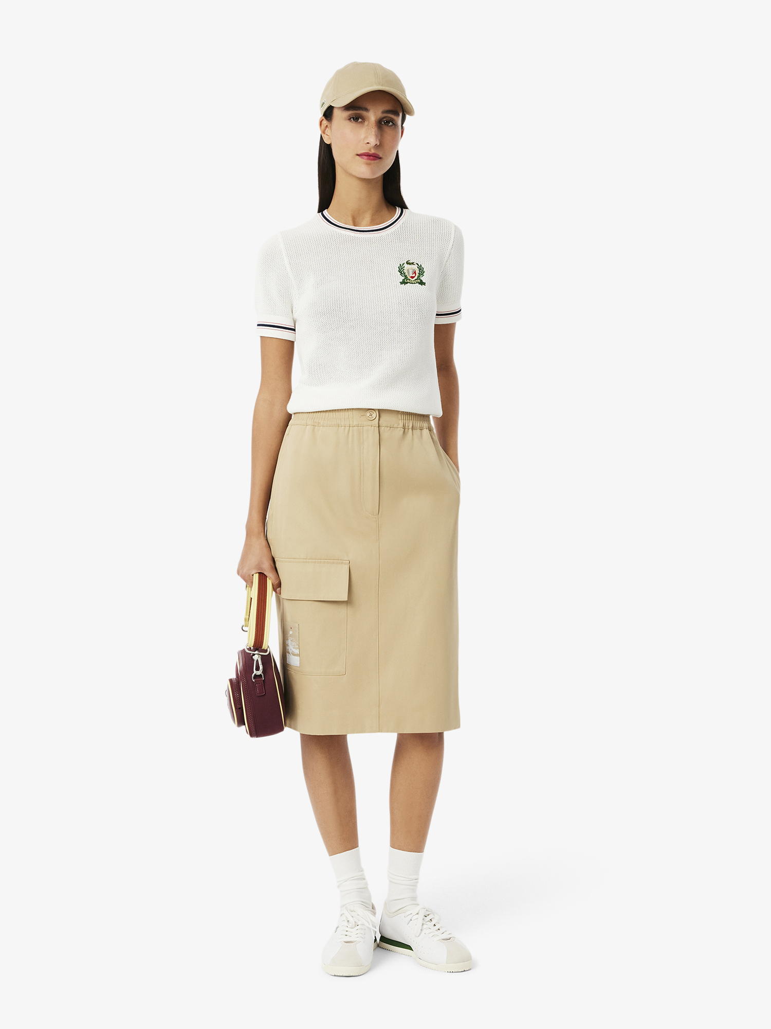 Lacoste Straight Cut Twill Midi Skirt Viennese | Lacoste Australia