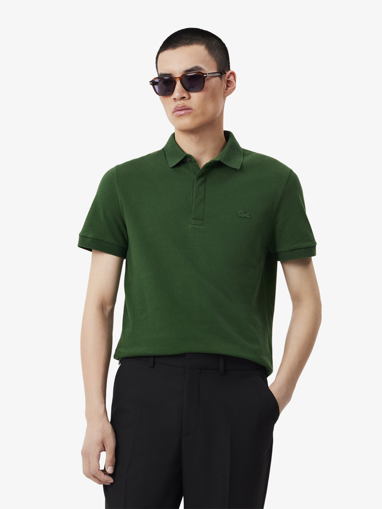 LACOSTE Golficickers Polo shirt グリーン Lacoste Regular Fit Paris Stretch Piqué Polo Shirt Green | Lacoste
