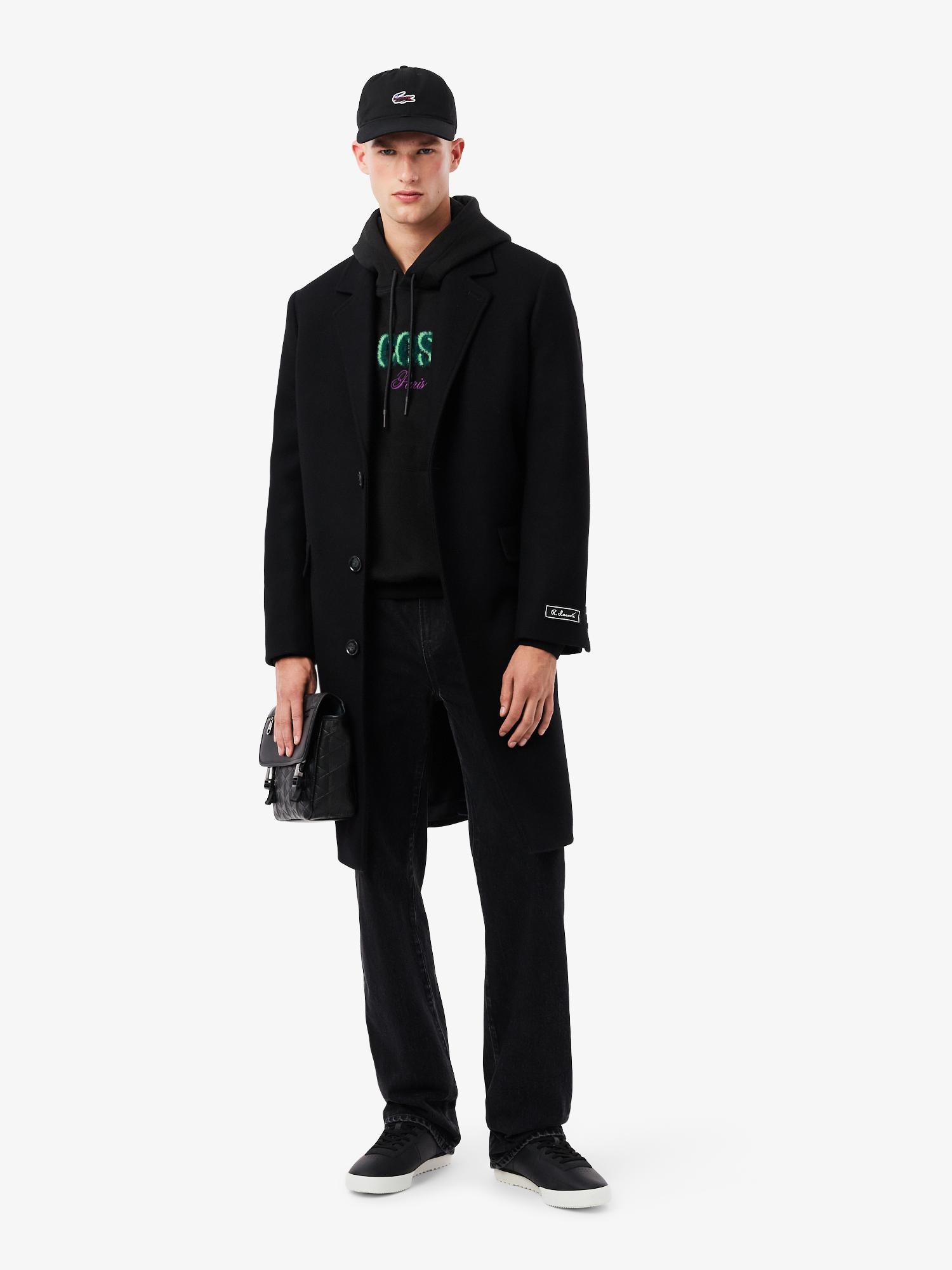 Loose Fit Embroidered Hoodie Black | Lacoste Australia