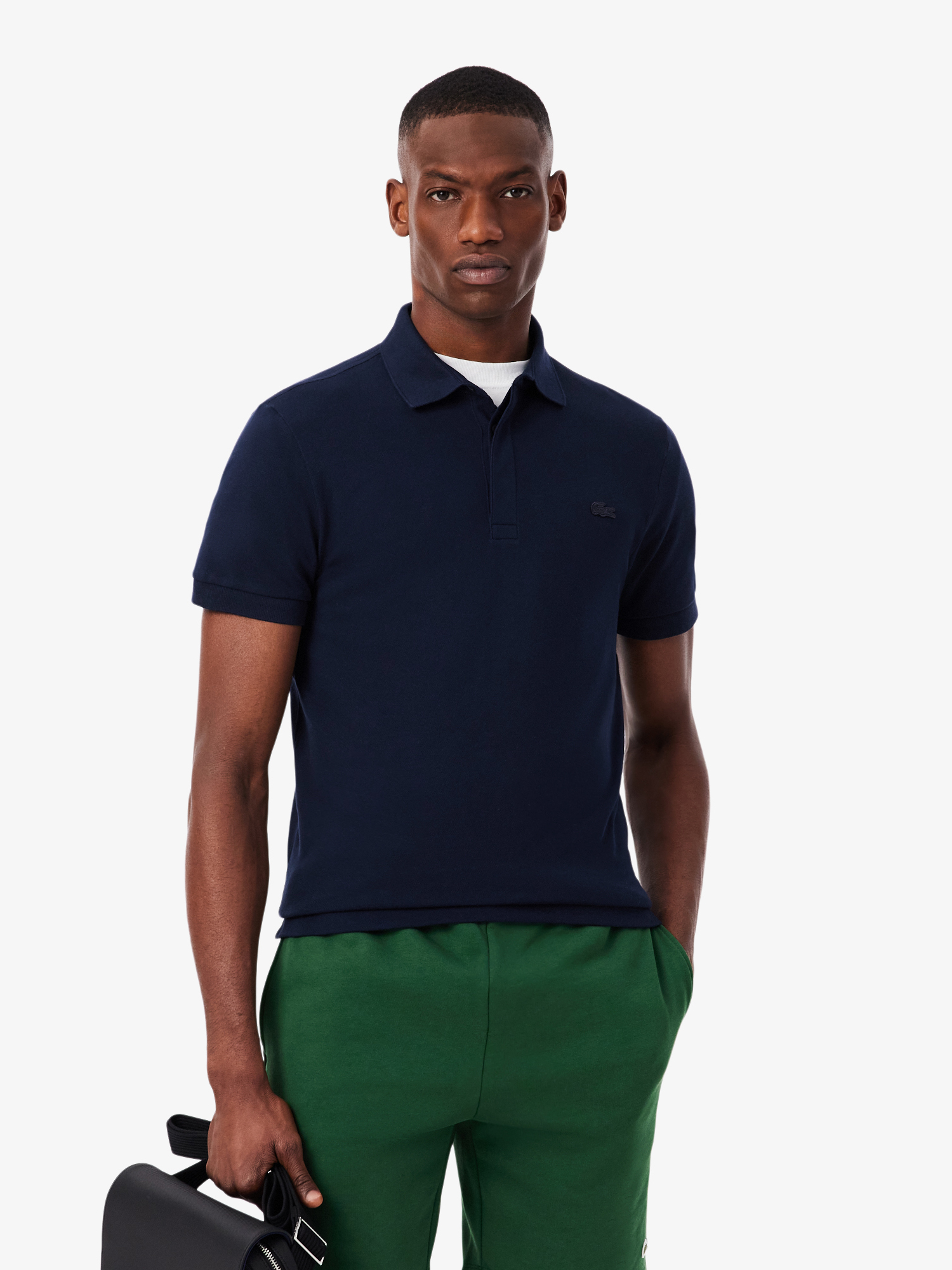 Lacoste Regular Fit Paris Stretch Piqué Polo Shirt Navy Blue