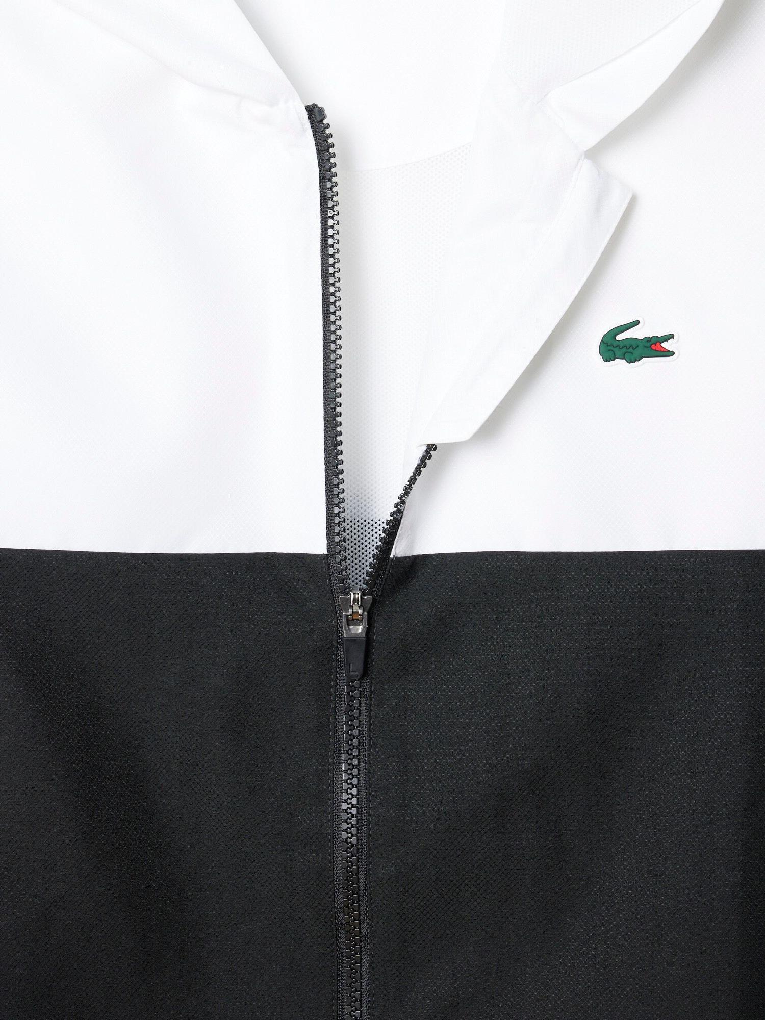 Lacoste Tennis Water-Repellent Hooded Jacket Black / France Blue