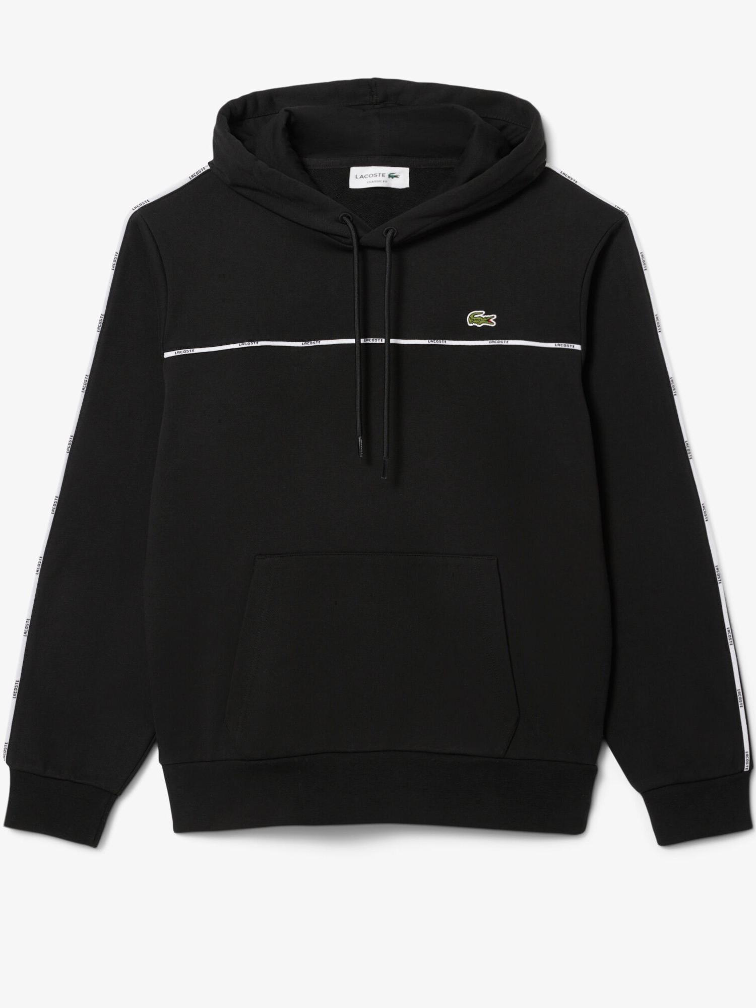 Lacoste Classic Fit Logo Stripe Sweatshirt Black | Lacoste Australia