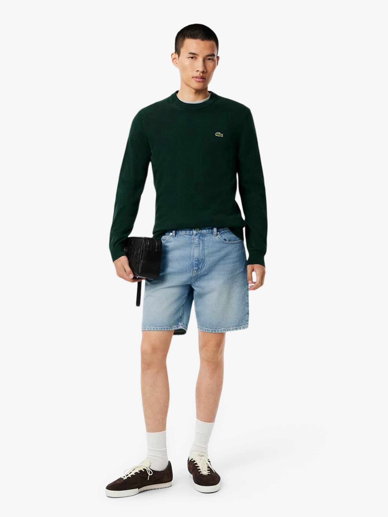 Lacoste Straight Fit Denim Bermuda Shorts Washed Bleach | Lacoste