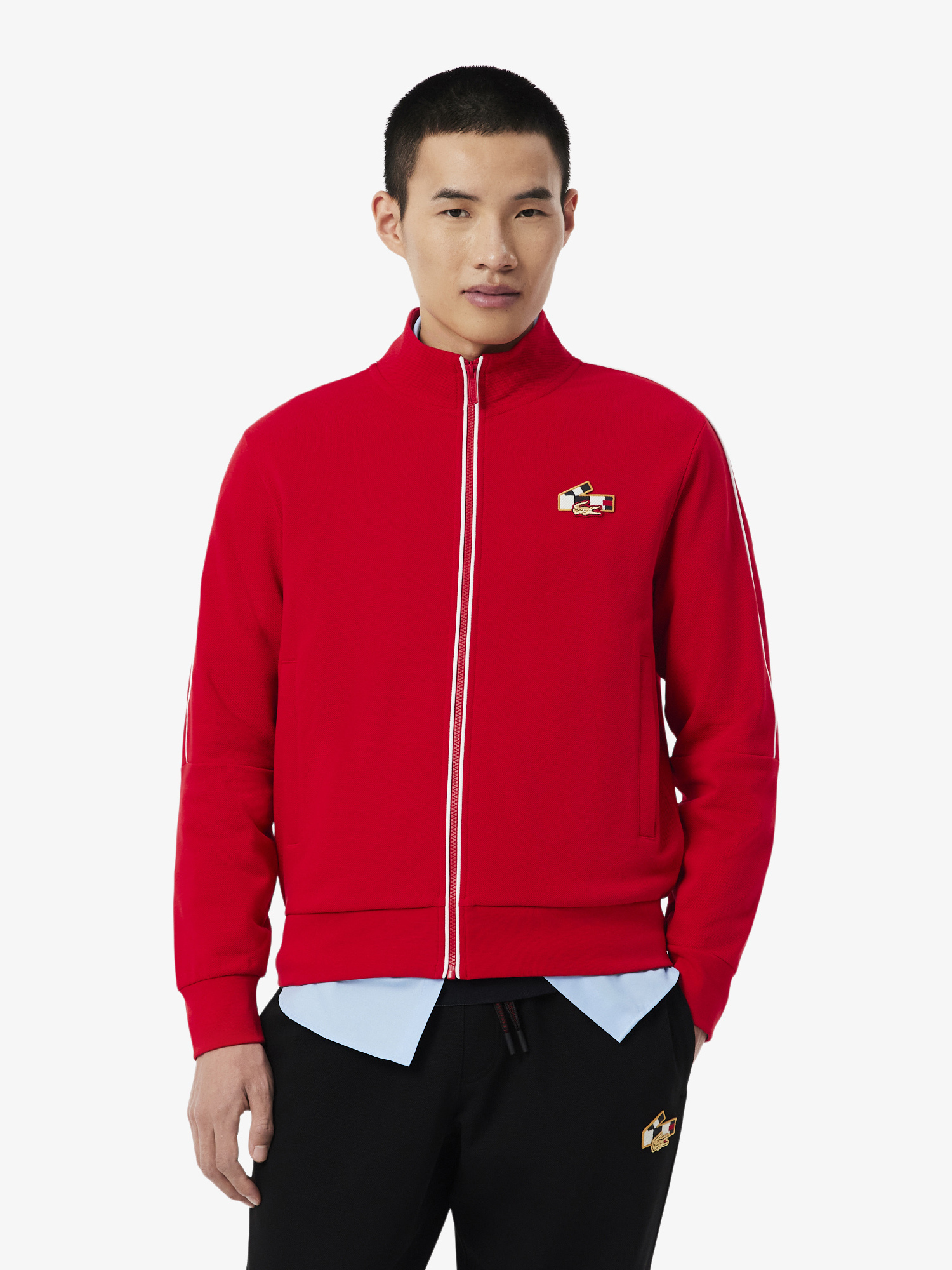 Lacoste Lunar New Year Cotton Zipped Sweatshirt Red | Lacoste