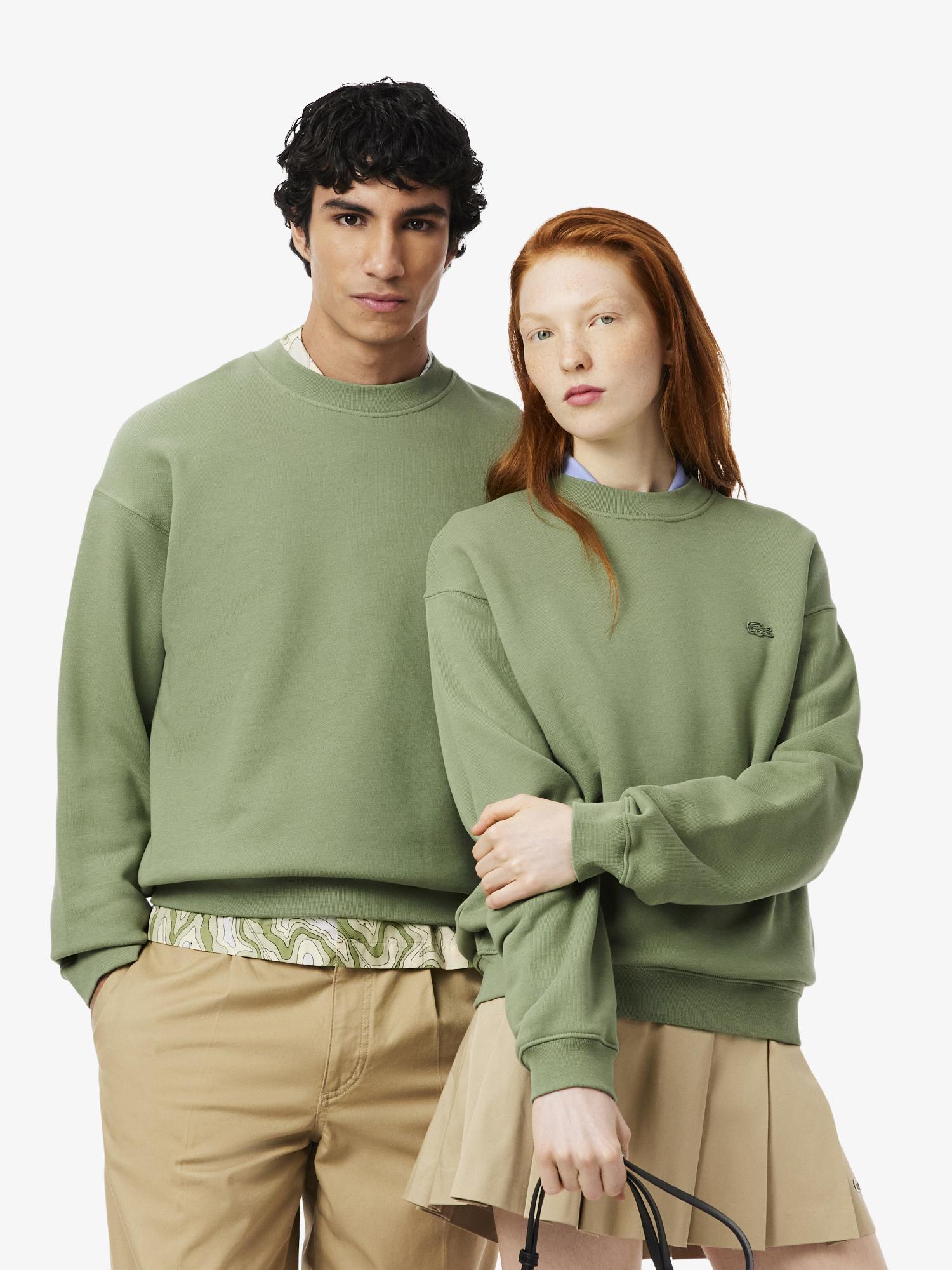 Lacoste Loose Fit Heavy Fleece Sweatshirt Thyme | Lacoste Australia