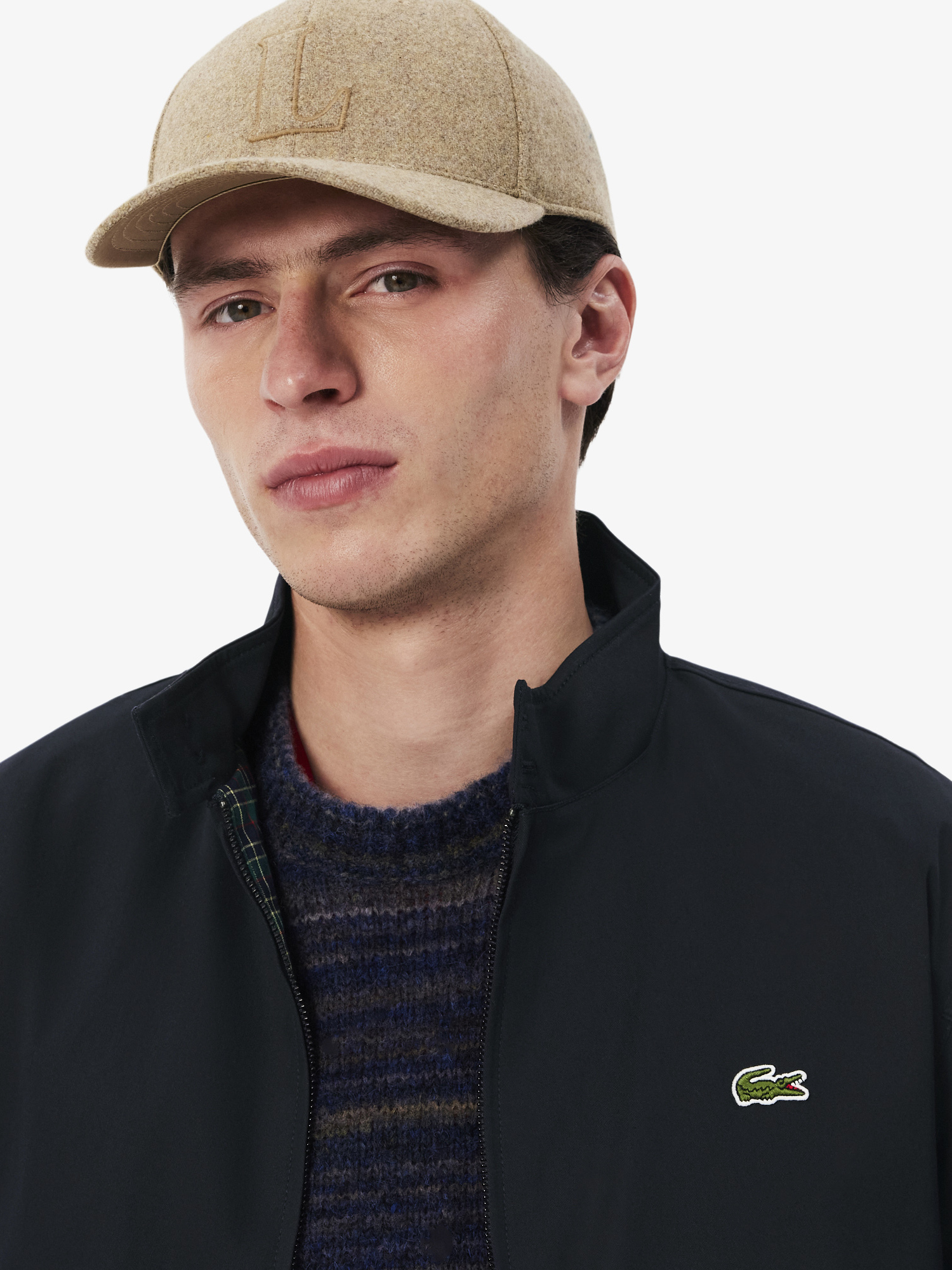 Water-Repellent Twill Harrington Jacket Abysm | Lacoste Australia