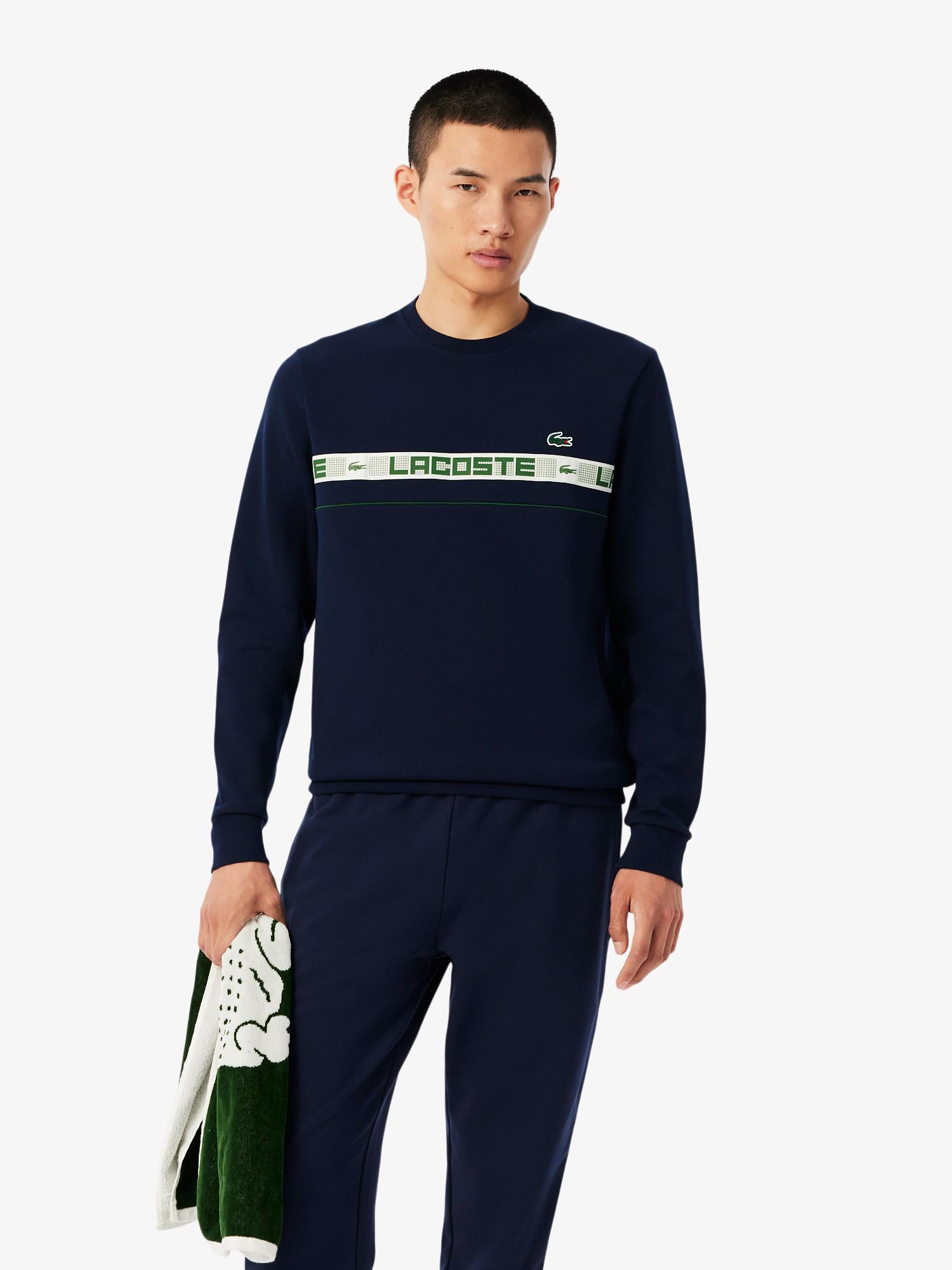 Branded Stripe Tennis Sweatshirt Navy Blue | Lacoste Australia