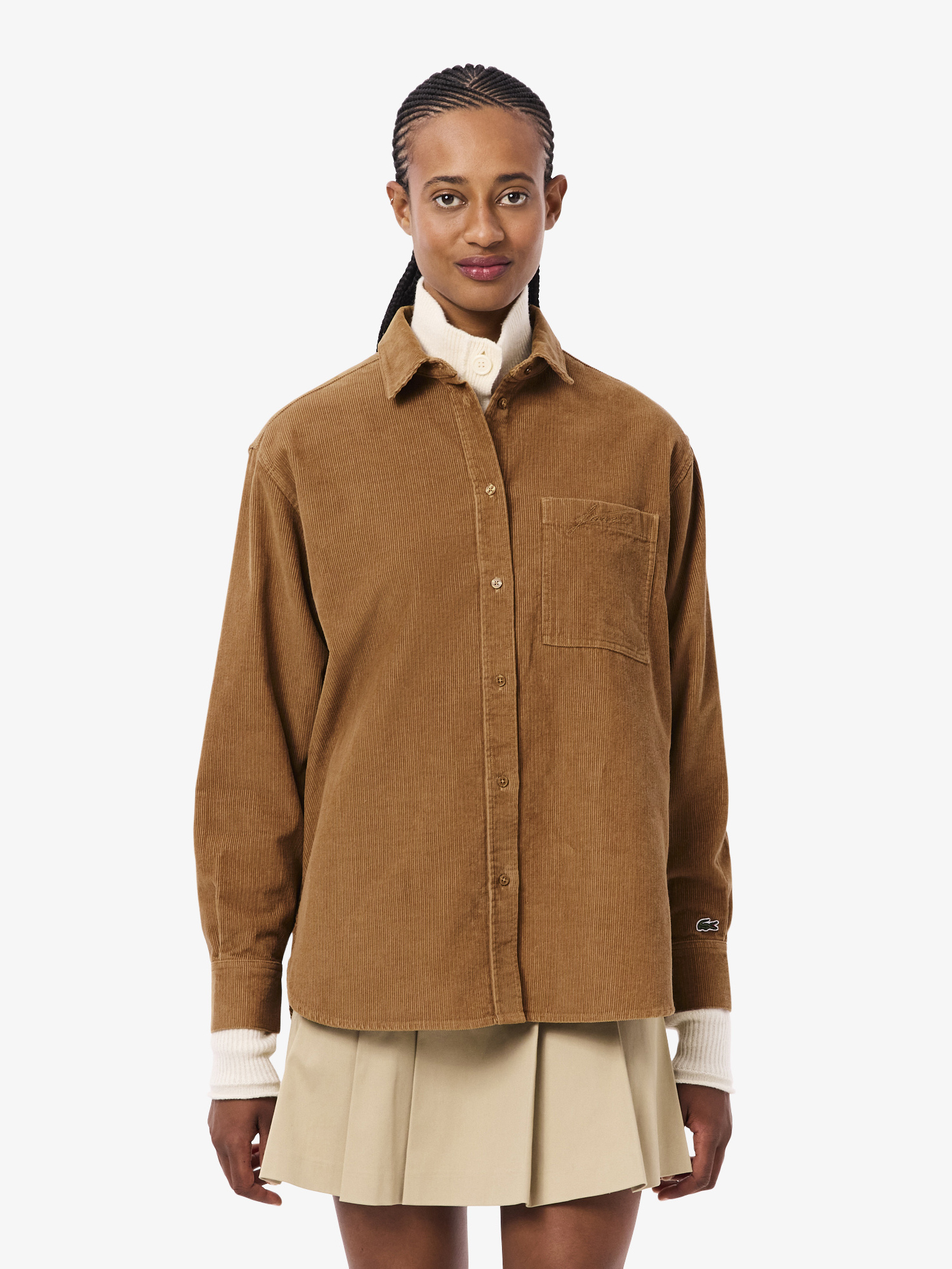 茶 coto Oversized Corduroy Overshirt Date Brown | Lacoste Australia