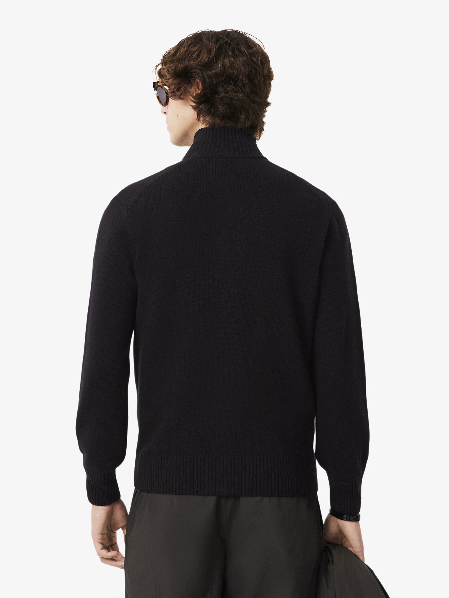Wool Zipped Sweater Black | Lacoste Australia