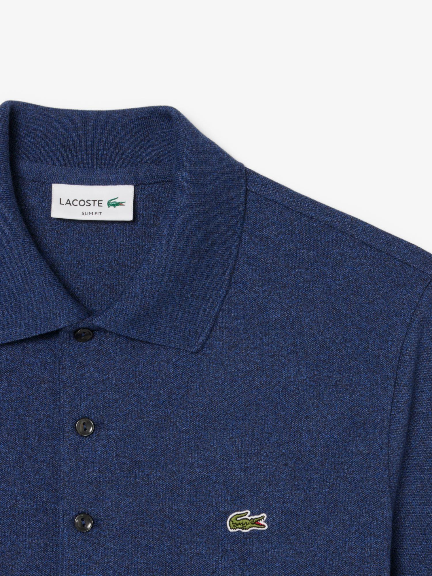 Slim Fit Stretch Petit Piqué Polo Shirt Dark Indigo Blue | Lacoste